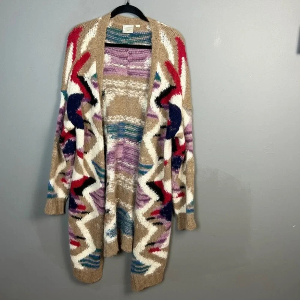 Anthropologie Moulinette‎ Soeurs Long Cardigan Sweater M L Oversized Colorful